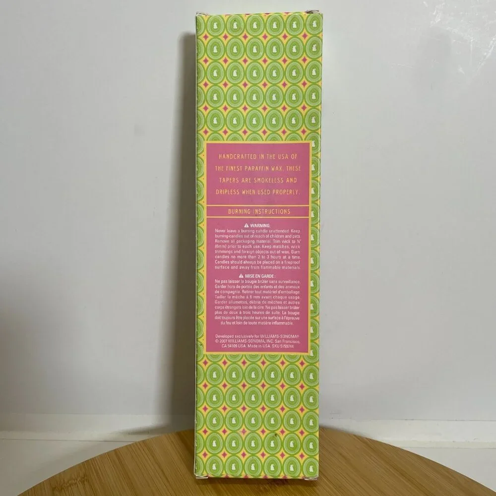 Williams Sonoma Easter Tiny Tapers Candle Pastel Colors Twelve 10 Inch USA Made